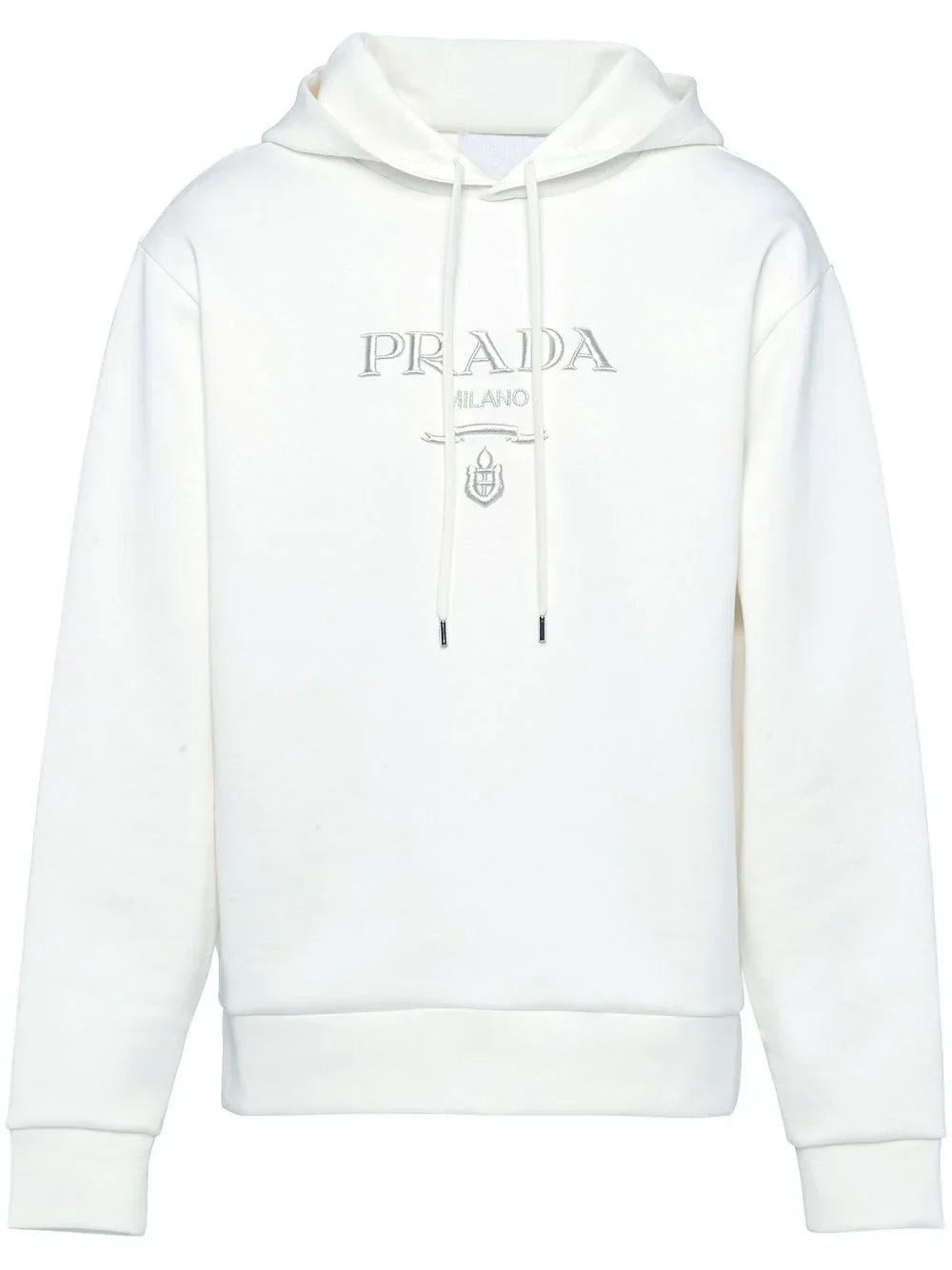 FELPA PRADA logo Ricamato white