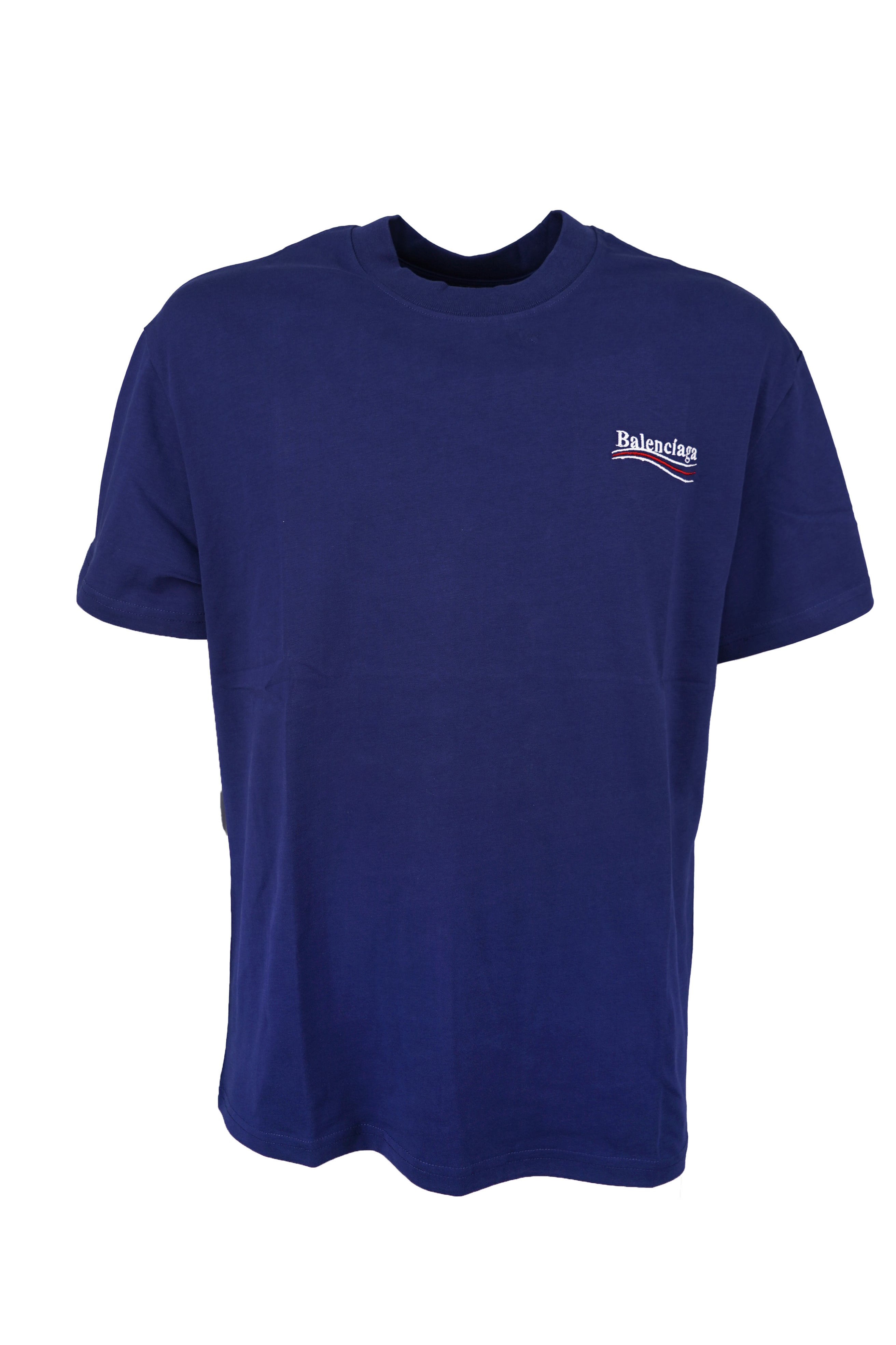 T-SHIRT BALENCIAGA BLUE RICAMO