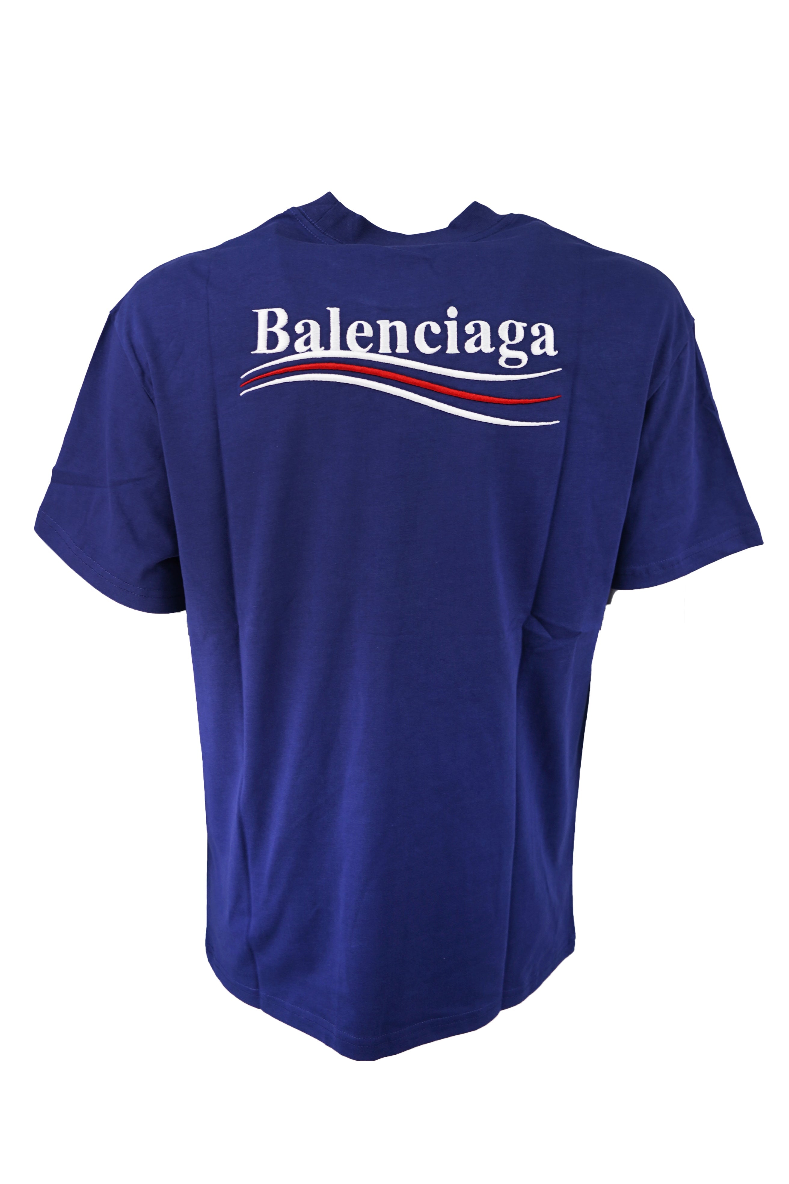 T-SHIRT BALENCIAGA BLUE RICAMO