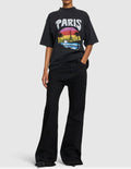 T-SHIRT  balenciaga girocollo con stampa tropical paris in cotone