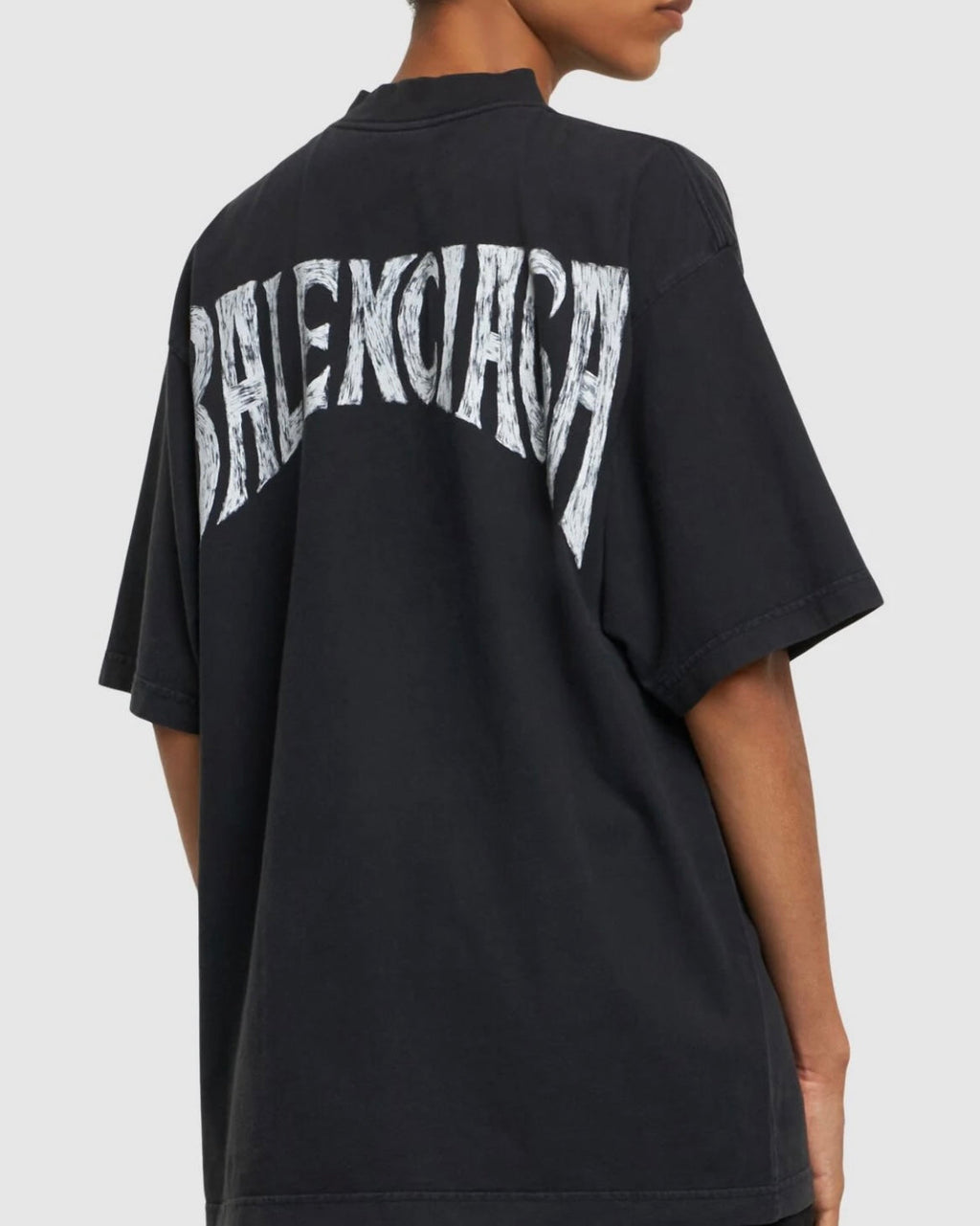 T-SHIRT  balenciaga girocollo con stampa tropical paris in cotone