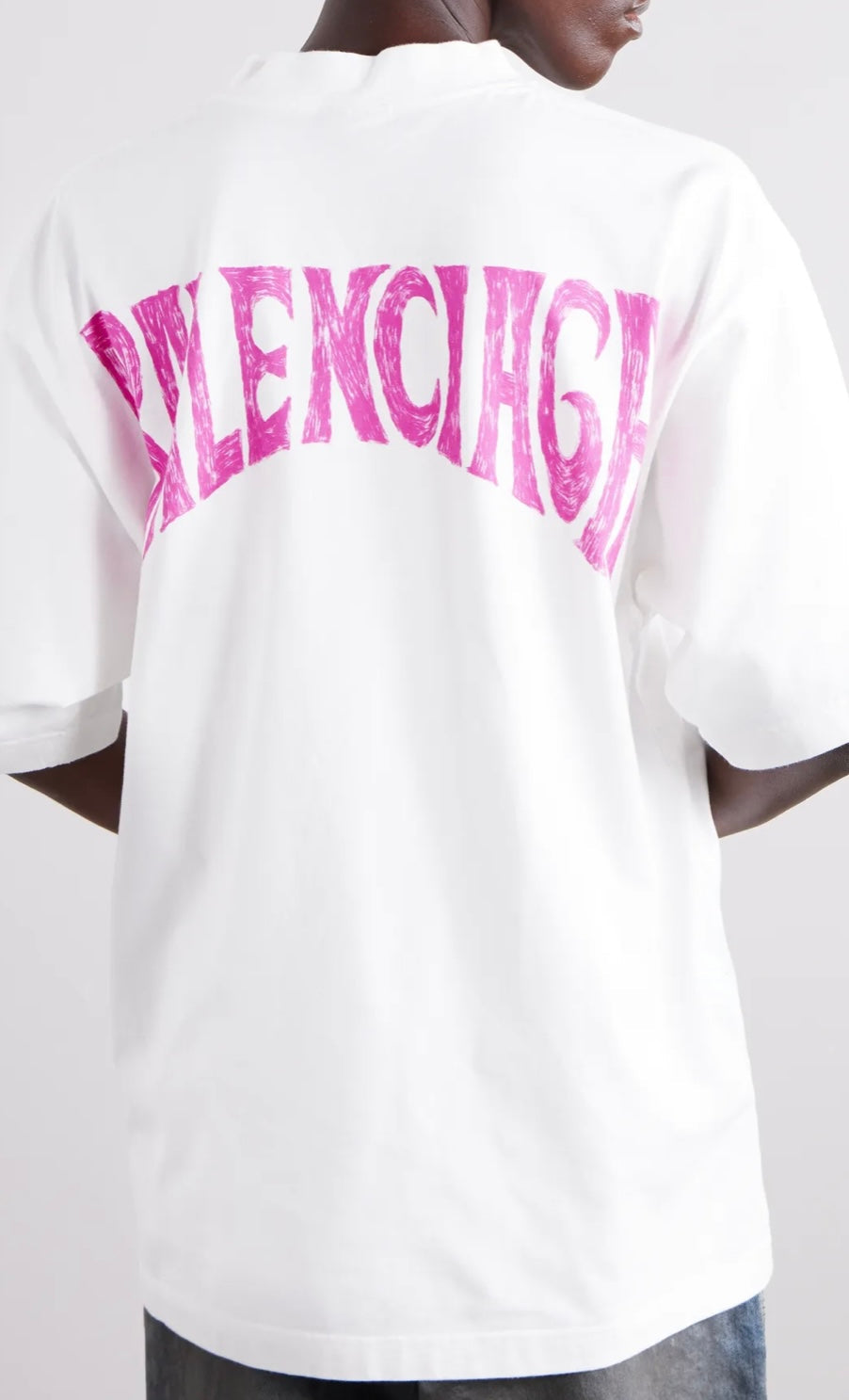 T-SHIRT  balenciaga girocollo con stampa tropical paris in cotone