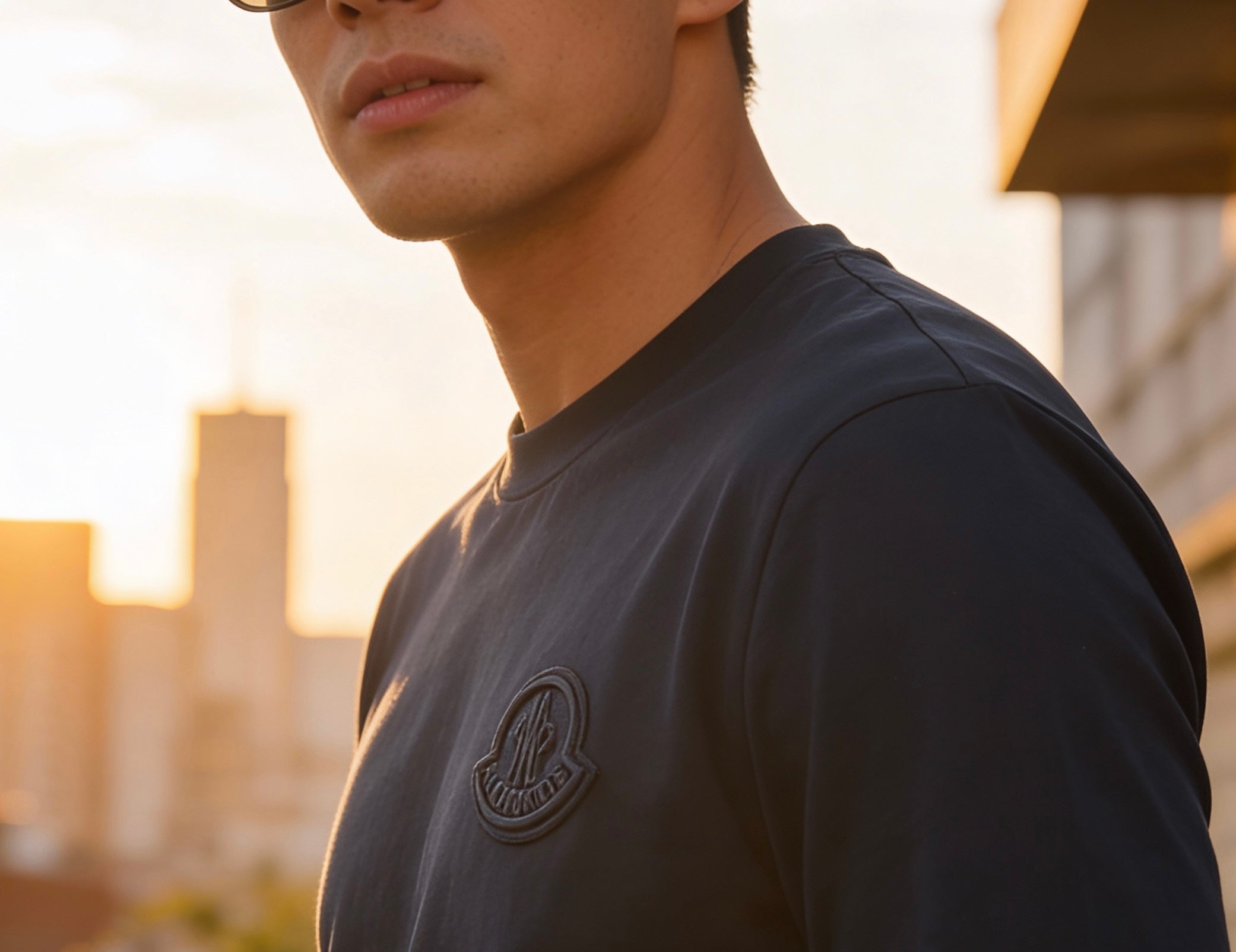 T-SHIRT MONCLER CON LOGO BLUE